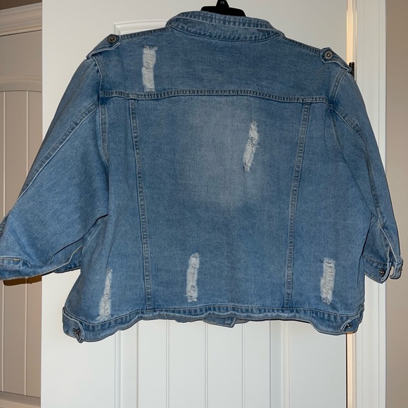 3/4 Sleeve Retro Short Denim Jackets - Picture 6 of 7